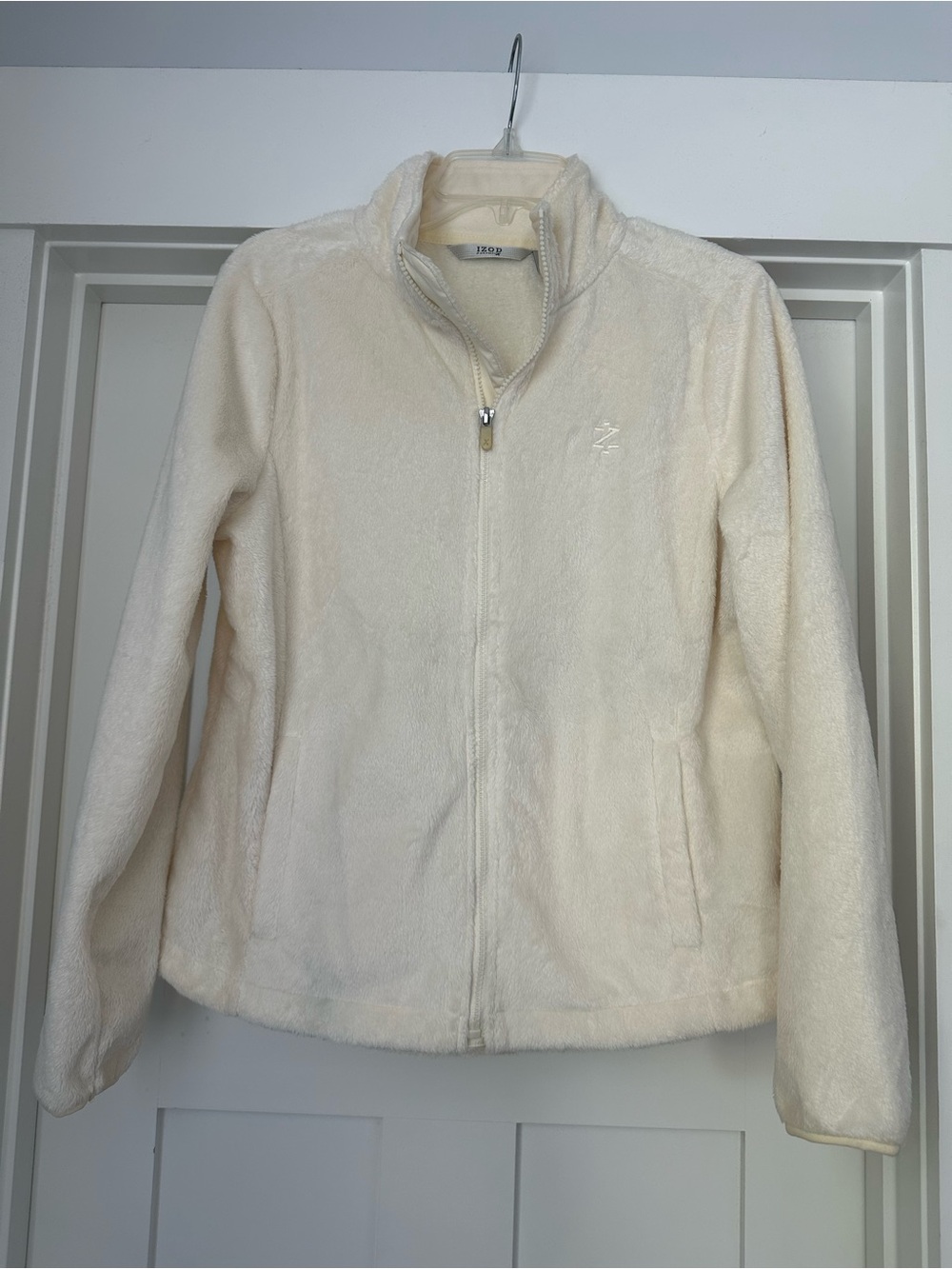 Izod Women's Cream Teddy Fleece Full-Zip Jacket